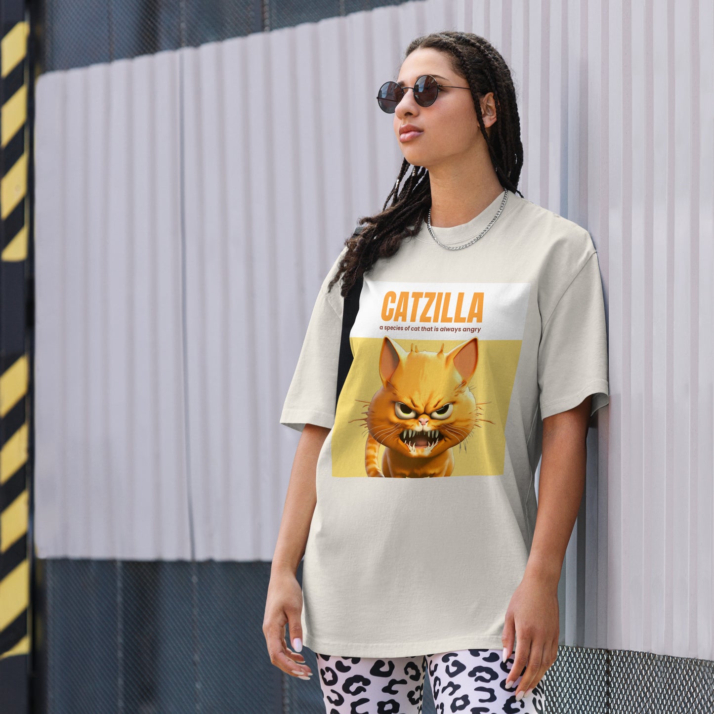 T-shirt Zottrg oversize délavé Catzilla
