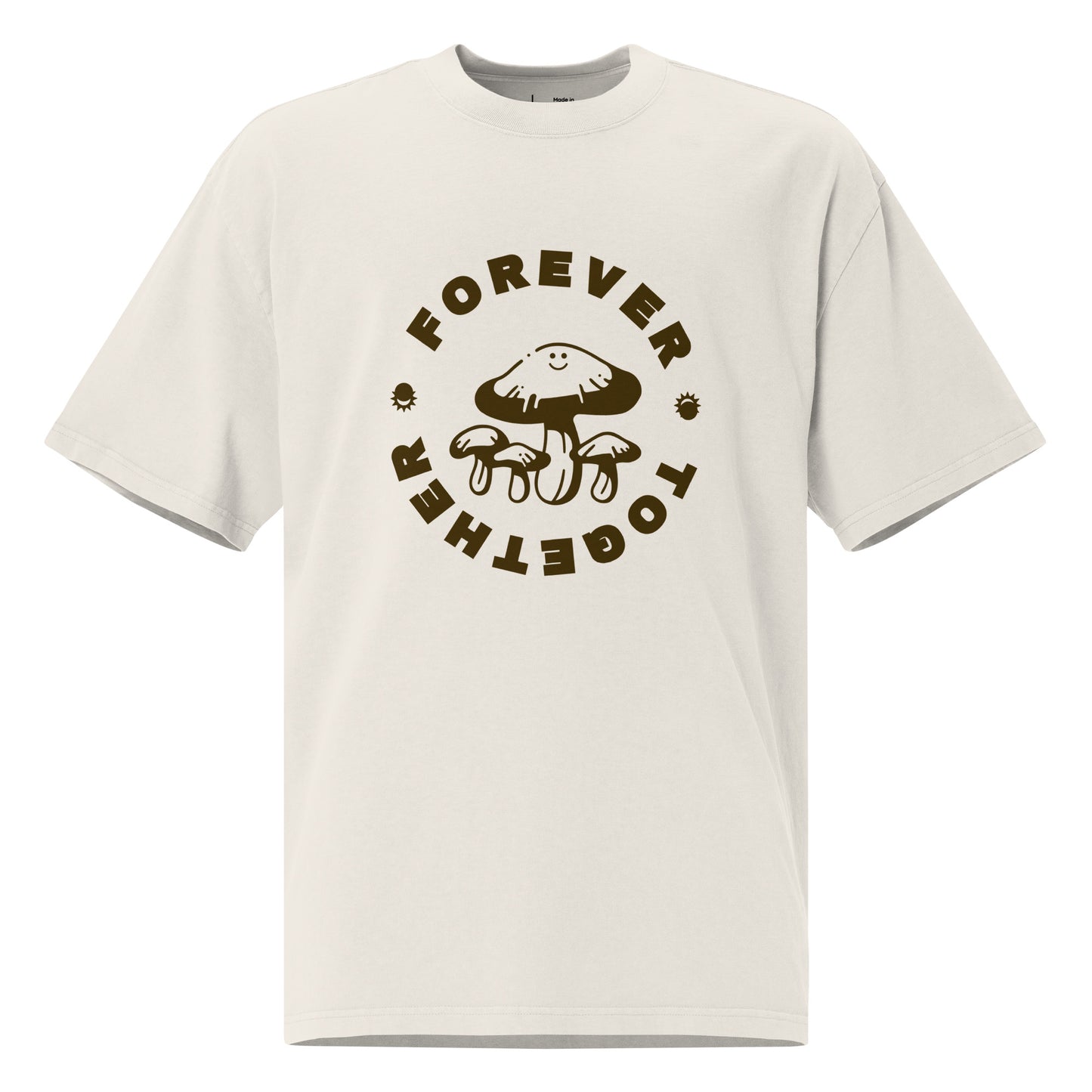 T-shirt Zottrg oversize délavé Champignons